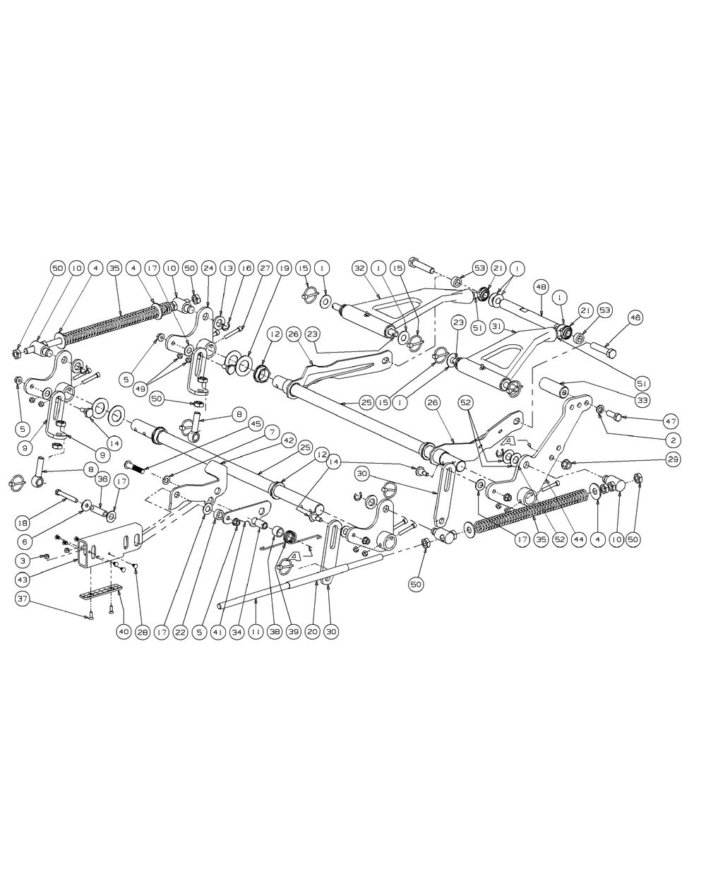 Lift Assembly (2009) Diagram and Parts List for M72-KW (53AI8CT8050-37HP-OHV)(2009 & Before) Cub Cadet Lawn Tractor